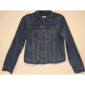 Abercrombie & Fitch Jean Jacket Girls XL Button Blue Classic Casual Denim VTG